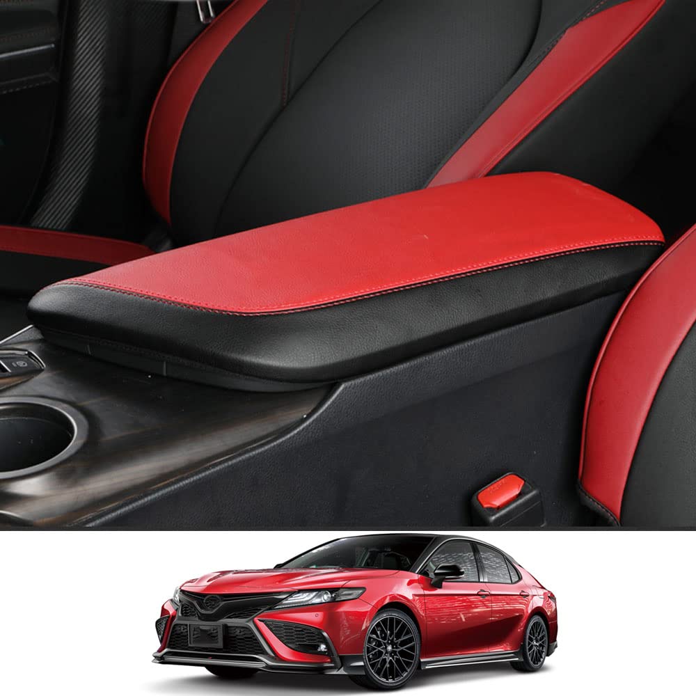 Rifoda Leather Armrest Cover for Toyota Camry 70 Custom Interior Scratch and Stain Drive Only Leather Black Series, Parts, Resistant, Dress-Up,