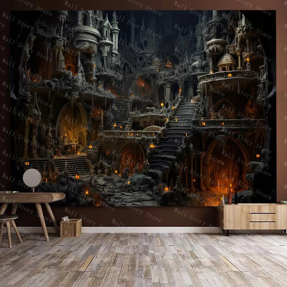 Accnicc Магический гобелен-книжная полка Хиппи Магический Ведьминский Зелье Настенный гобелен Готический гобелен Череп Библиотека Книга Арт Гобелен