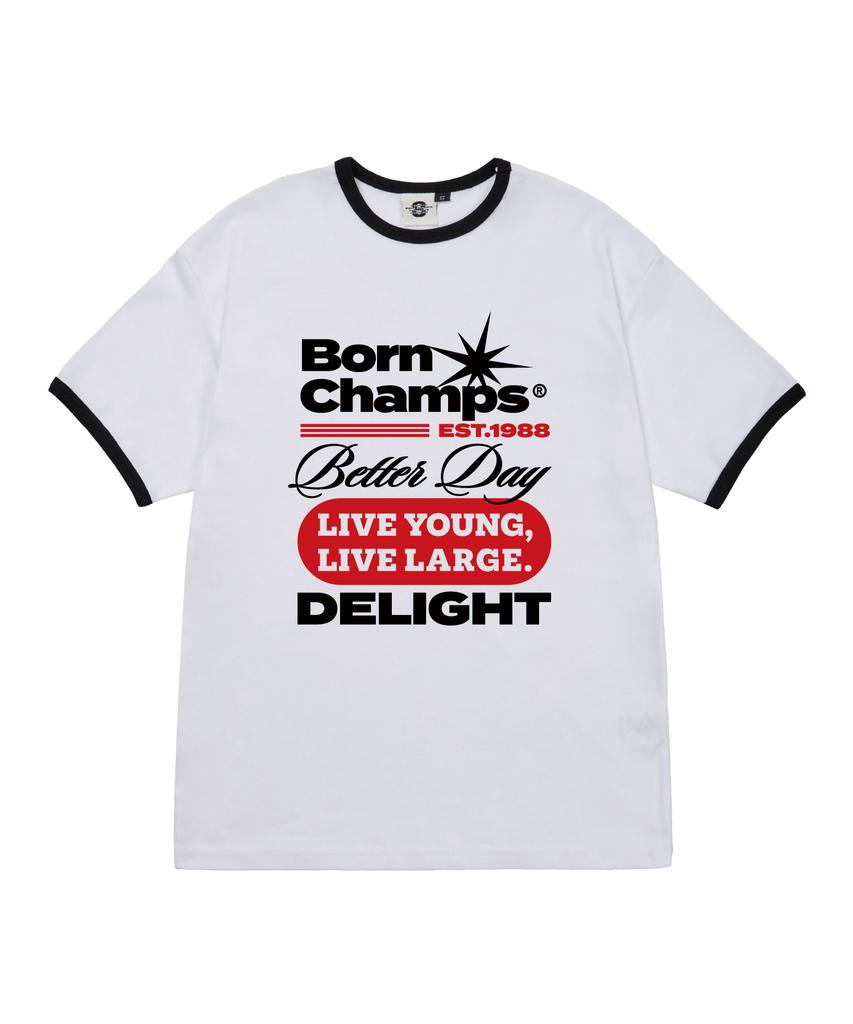 BORN CHAMPS [5 Цветов] Lyll Delight Женская флисовая футболка с коротким рукавом и контрастной отделкой B25St53