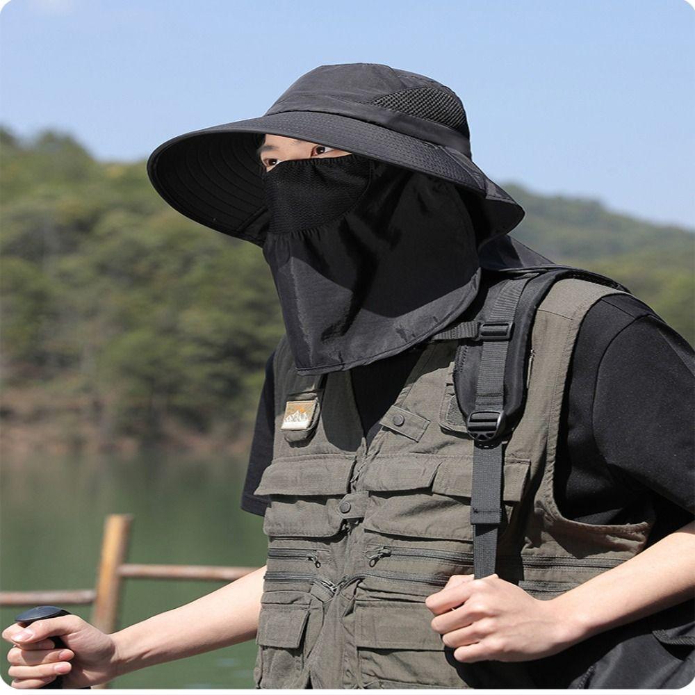 Leisure Face Covering Fishing Hat Sunscreen Mountaineering Hat New Sunshade Hat Men's