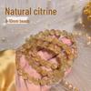 Натуральный браслет из бразильского цитрина, круглые бусины с вкраплениями - Желтый DIY-аксессуар