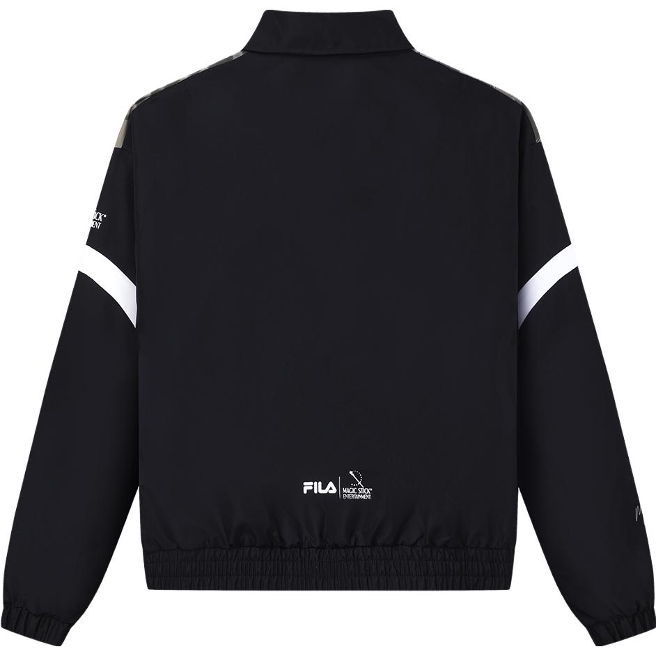 Fila 2023 Осень Новая Мода Повседневный Лацкан Длинный Рукав Тканая Куртка Мужские куртки Черный F11M339703FBK