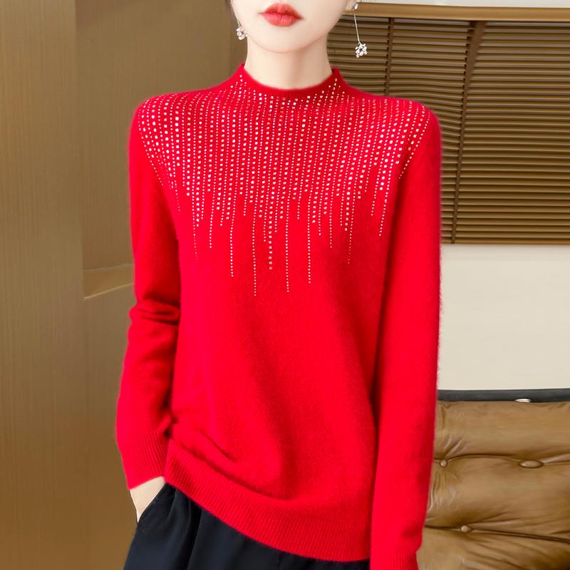 Женский кашемировый свитер Qinghe Cashmere 30% кашемир 70% шерсть Осень и Зима Пуловер Теплый и Модный