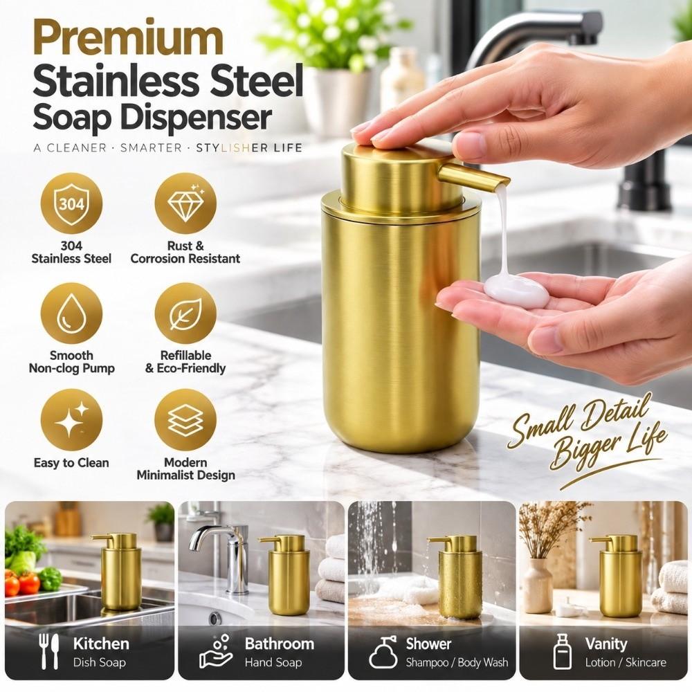 Stainless Steel Body Liquid Soap Dispenser 160ml Capacity Hand Soap Bottle For Body Wash