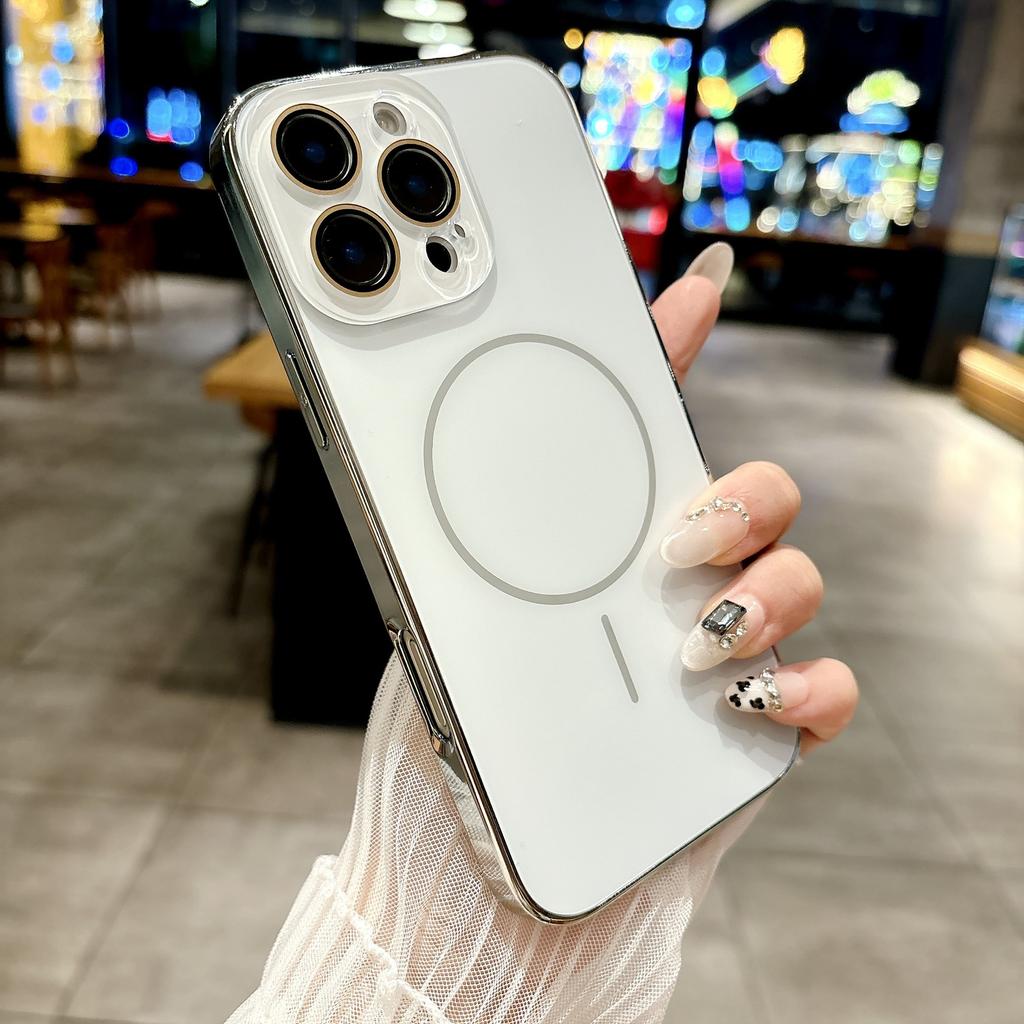 Electroplating Nano Phone Case for IPhone 16 Promax Magnetic Protective Cover for Apple 15 Plua Case 14 Tides