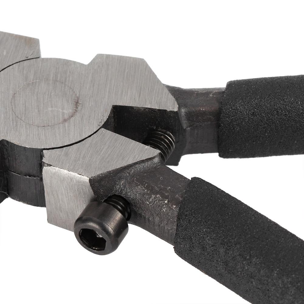 Black Glass Pliers Rubber Tips Flat Nose Pliers Glass Breaking Tool Stained Glass and Mosaics Work