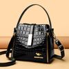 Женская сумка из крокодиловой лакированной кожи, ПУ, женская сумка среднего возраста, одно плечо, сумка-тоут через плечо для матери