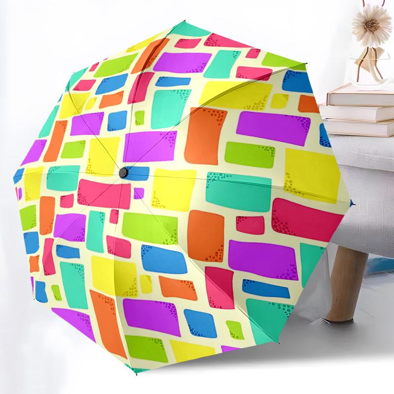 1 шт. Складной зонт с цветным узором, автоматическое открытие/закрытие, компактный портативный дорожный зонт, идеальный подарок на день рождения/праздник, милый зонт y016