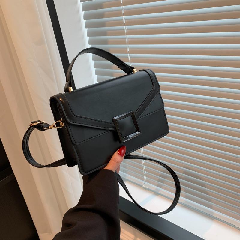 Женская Текстурная Простая Сумка Весна Новая Универсальная Сумка Через Плечо Ins Темпераментная Однотонная Маленькая Квадратная Сумка Женская