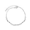 Браслет из серебра 925 пробы с геометрическими квадратными и круглыми бусинами для женщин, индивидуальность, темперамент, простое ручное украшение, для вечеринки