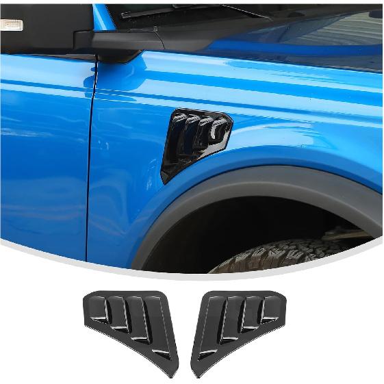Linskip Fender Vent Trim Kit for 2021-2024 2026 Ford Bronco Standard, Fender Vent Covers for Bronco 2/4 Door Accessories Gloss Black