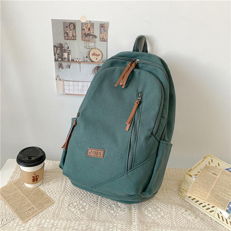 Женский рюкзак Ретро-рюкзак для школьников Женский однотонный школьный рюкзак большой вместимости Дорожный рюкзак Офисная компьютерная сумка