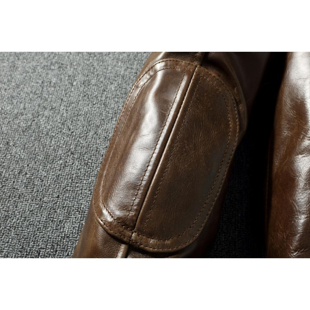 Китайский размер, стиль RL, верхний слой, вощеная воловья кожа, мужская куртка с воротником-стойкой, коричневое пальто, мужская байкерская куртка, весна-осень