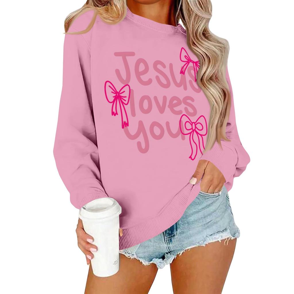 Женская повседневная модная блузка с длинным рукавом и круглым вырезом с принтом и пуловером