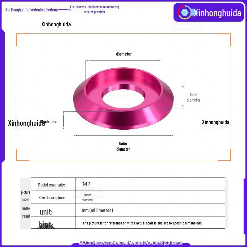 Pink Groove Aluminum Alloy Semi-Circular Head Washer with Pan Head Screw (M2-M8)