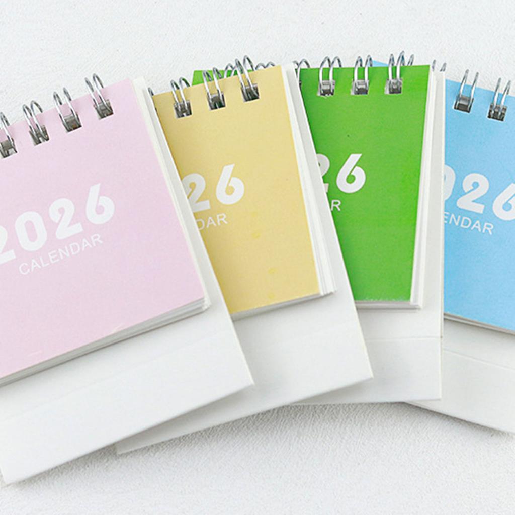 2026 Desk Calendar Twin-Coil Binding 17 Month Paper Calendar from Aug 2025 To Dec 2026 Office Tabletop Calendar Planner