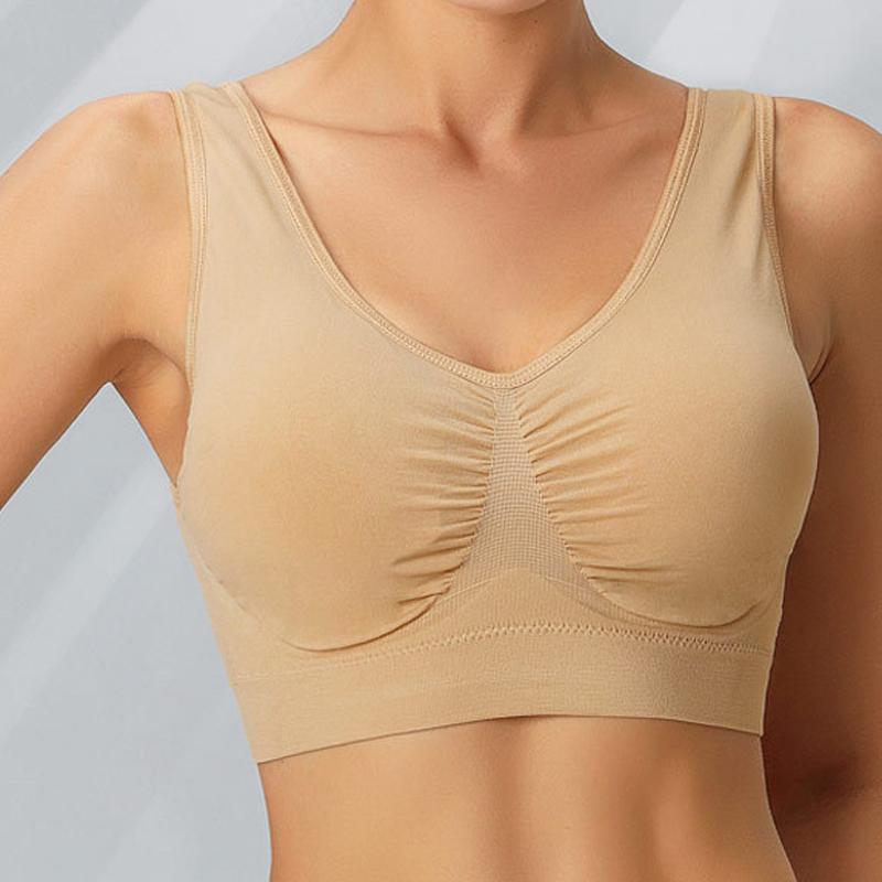 Wireless Sports Bra Plus Size Adjustable Seamless Yoga Bras Women Comfortable Push Up Stretch Vest