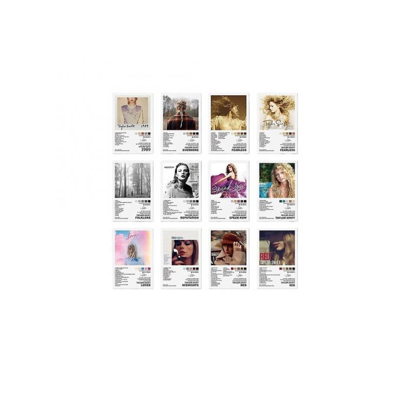 12er-Pack Taylor Swift Album-Poster, Album-Cover, Wandkunst, Dekor, Geschenke für Swiftie Ts-Fans, Musikliebhaber