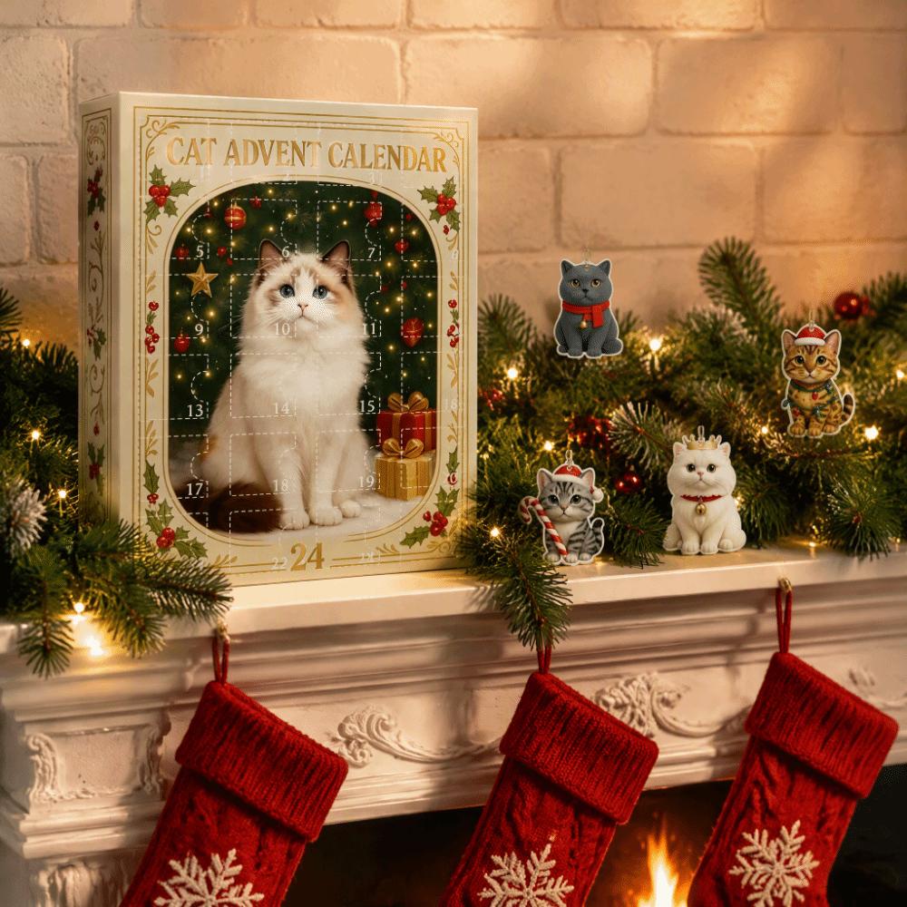 24 Boxes Cat Advent Calendar Cute Cat Advent Calendar Countdown Gift Cat Ornaments Cat Lovers