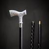 Silver Handle Walking Stick – Customizable Spiral Cane with Rubber Tip, 93.98 Cm