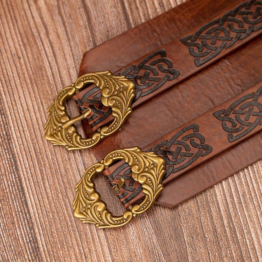 Винтажный Viking Renaissance Пояс из ПУ Кожи Средневековый Пояс Ретро Кельтский Пояс Фото Профессионалы