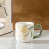 Ins Style Flowers Personalized Household Mug High Value Ceramic Cute Office Breakfast Water Cup Girls Gift