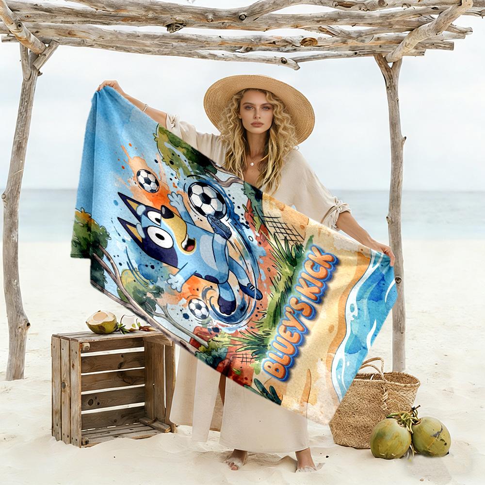 Christmas Football Celebration Customizable Name Beach Towel Super Soft & Absorbent