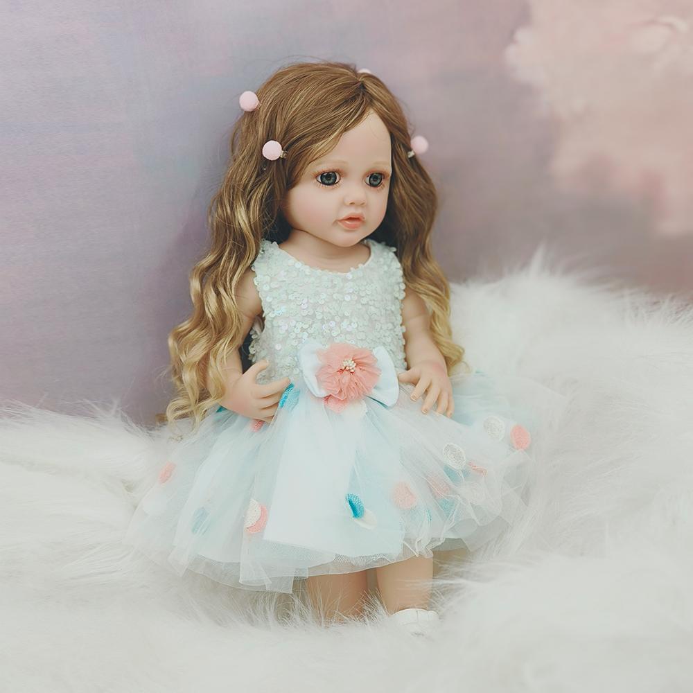 55 см Красивая мягкая игрушка-реборн Реалистичная мини-кукла-реборн с волосами для девочки-малышки Подарок на день рождения для детей