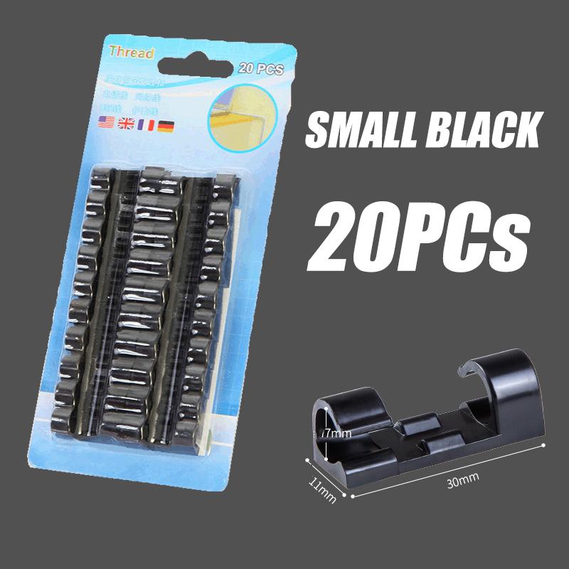 20Pcs Self Stick Wire Organizer Line Cable Buckle Auto Fastener Clips Clamp Table Wall Fixer Fastener Holder Car Organizer