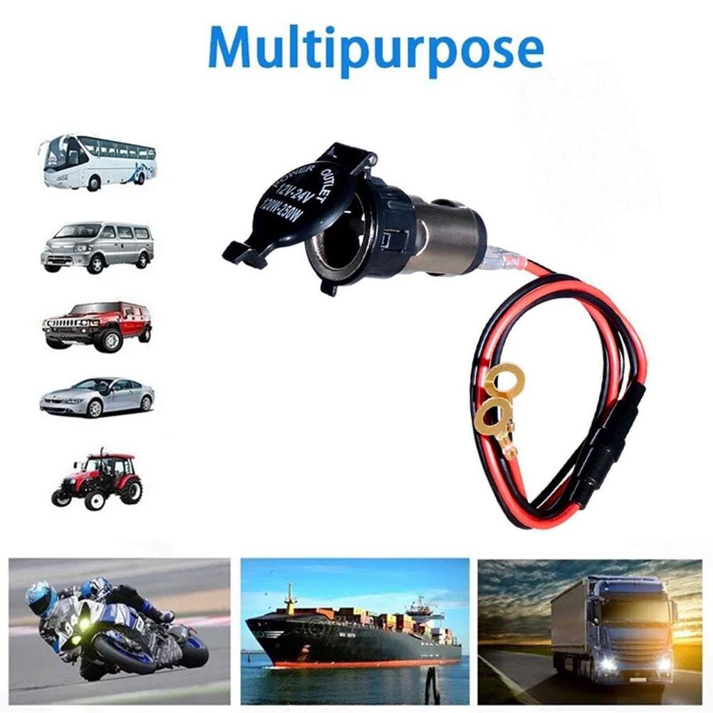 Универсальное автомобильное зарядное устройство Адаптер питания для сигарет Интерьер автомобиля Грузовик Аксессуары Мотоцикл Po V9N8