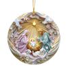 1Pc/2Pcs Nativity Scene Ornaments Birth of Jesus Acrylic Hanging Decorations Holy Religious Gifts for Christian Christmas Tree Decor