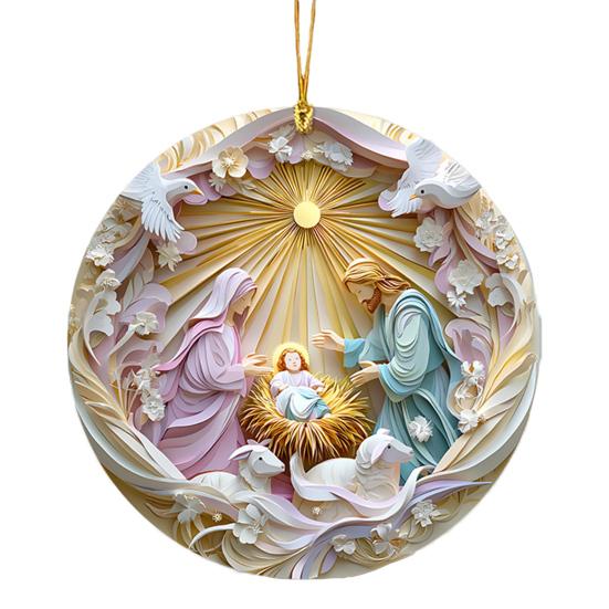 1 шт/2 шт украшения для рождественской сцены рождение Иисуса акриловые подвесные украшения святые религиозные подарки для христианской рождественской елки декор