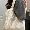 Korean Style Simple Canvas Handbag Tote Bag Large Capacity Bag Lace Shoulder Bag  Couple