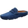 Fashion Suede Leather Male Muller Shoes Classic Breathable Men Slippers Simple Comfy Half Flats Lazy Shoes Soft Handmade Casual Footwear