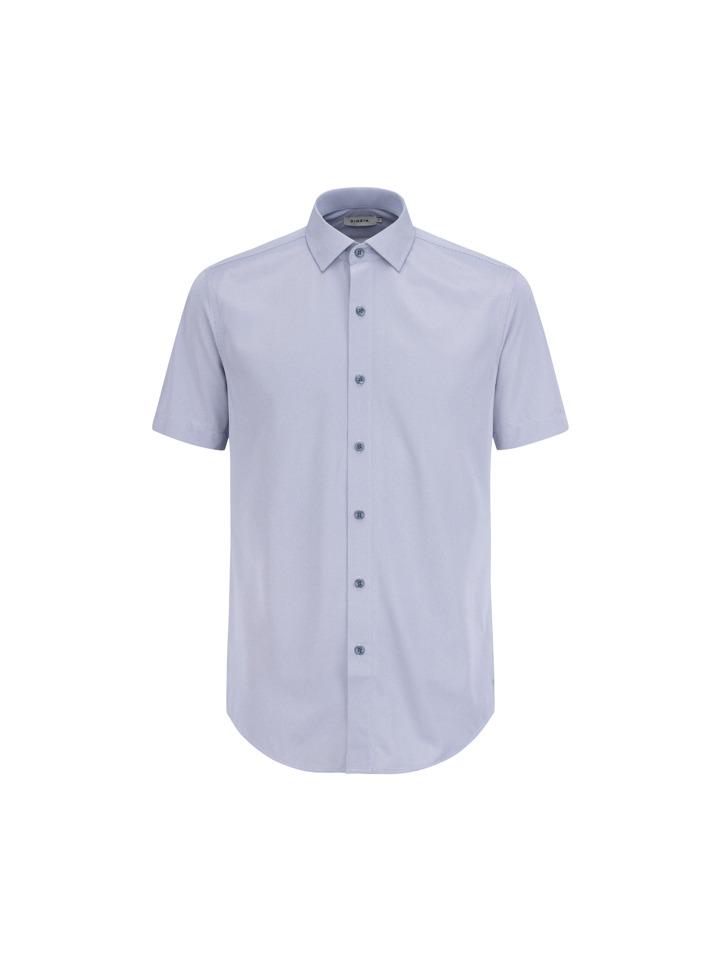 ZIOZIA Men'S Wrinkle-Free Semi-Wide Collar Slim Fit Short Sleeve Shirt_Abf2Wd1205