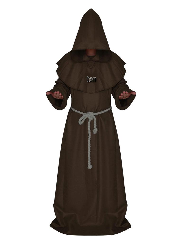 Medieval Monk & Wizard Costume - Halloween Grim Reaper Robe for Cosplay & Role-Playing