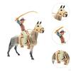 Животное Модель Лошадь Фигурка ПВХ с седлом Моделирование Игровой набор Статуэтка Дикой Природы Образовательная Игрушка