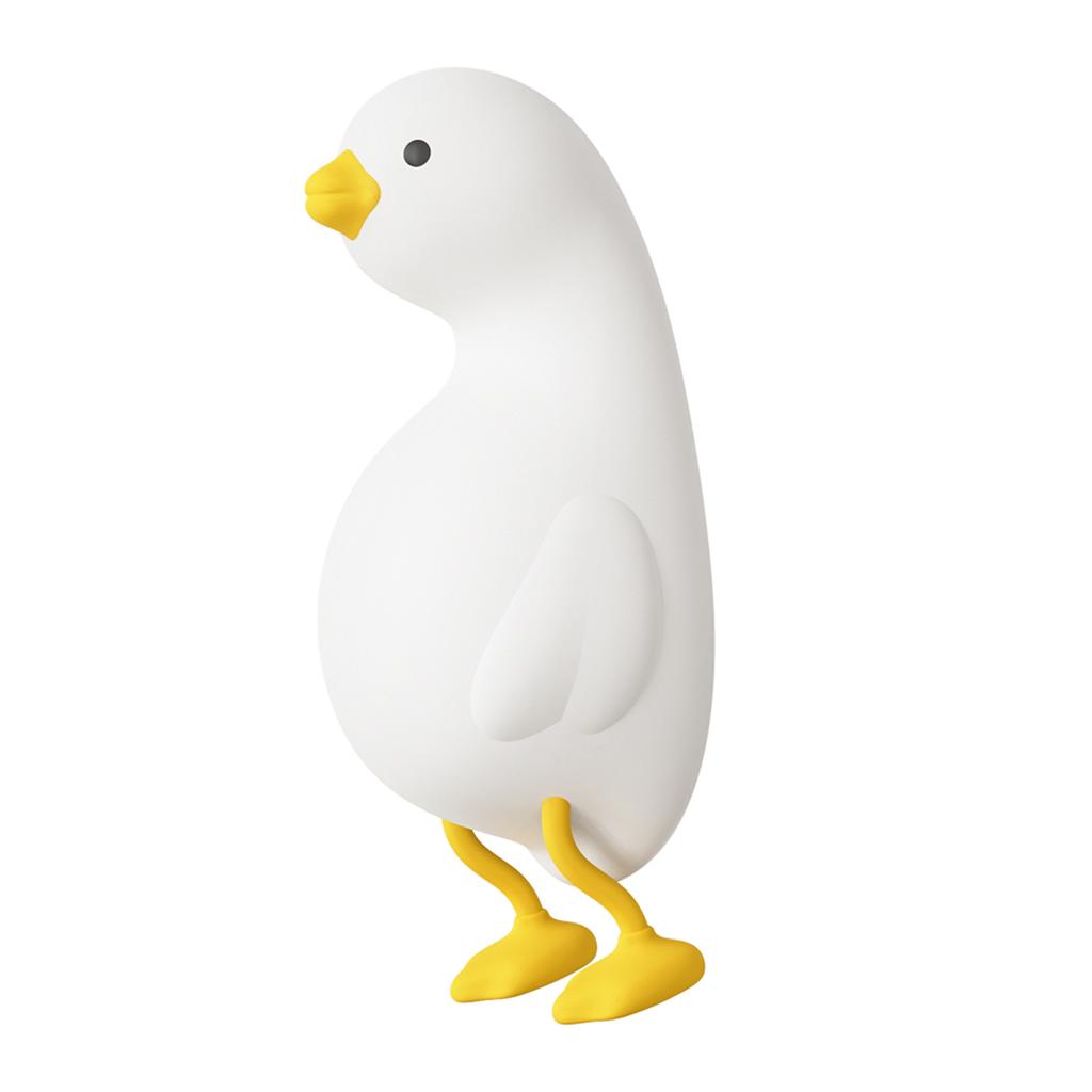 Duck Night Light Warm White Adjustable Brightness Cute Silicone Tap Nursery Lamp with Mobile Phone Holder