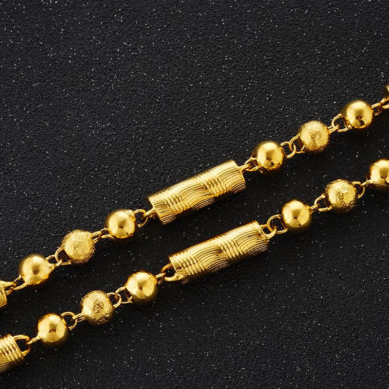Мужское цилиндрическое золотое ожерелье, Властное вьетнамское ожерелье из песочного золота, Позолоченное ожерелье-имитация в подарок