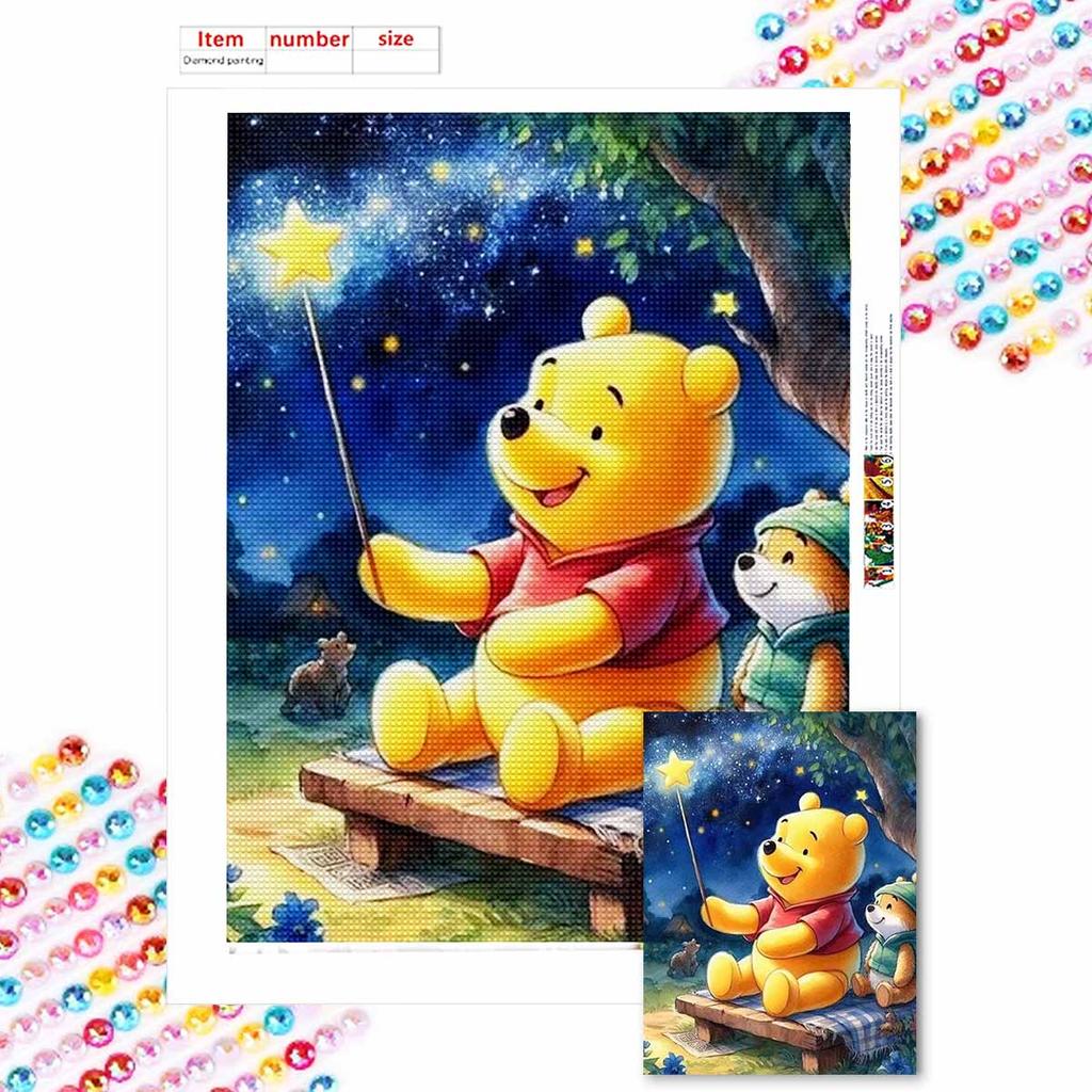 DIY Diamond Painting The Fairy Wand and Winnie Cross Stitch Kit Mosaic Art Diamond Painting Full Circle Diamond Home Decoration