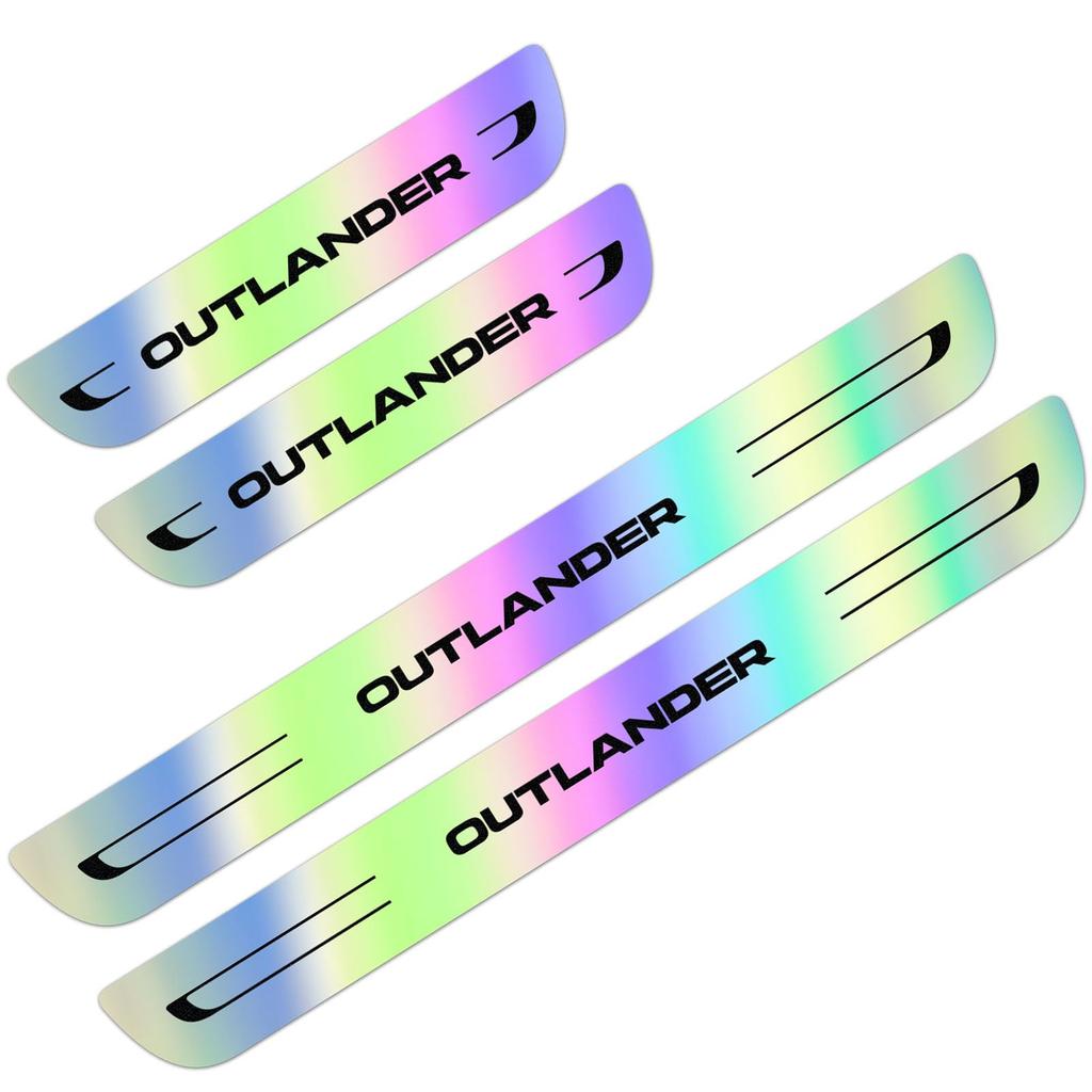 HUDIY Side Step Plates for the New Outlander 2021 and This Interior Part Features a Newly Reflective Finish with a Rainbow Front and Rear Sets of Step