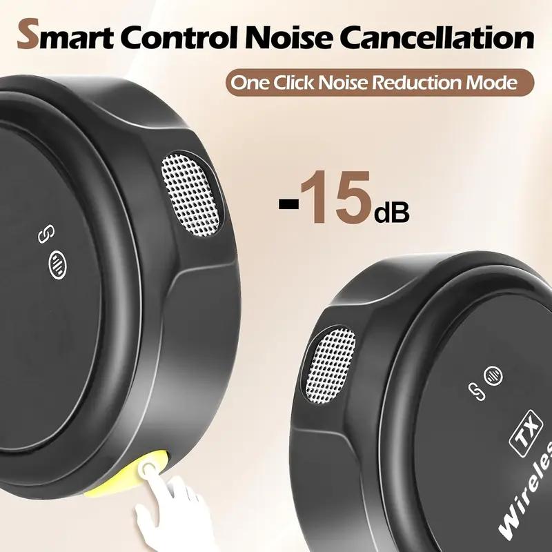 Беспроводной петличный микрофон для телефонов iOS и Android, микрофон с шумоподавлением, клипса на петличном микрофоне для записи видео и прямой трансляции