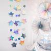 Iridescent Glitter Mixed Star Paper Garland Banner Décor 40 Feet Mixed Little and Large Twinkle Star Hanging Bunting Banner Backdrop for Wedding