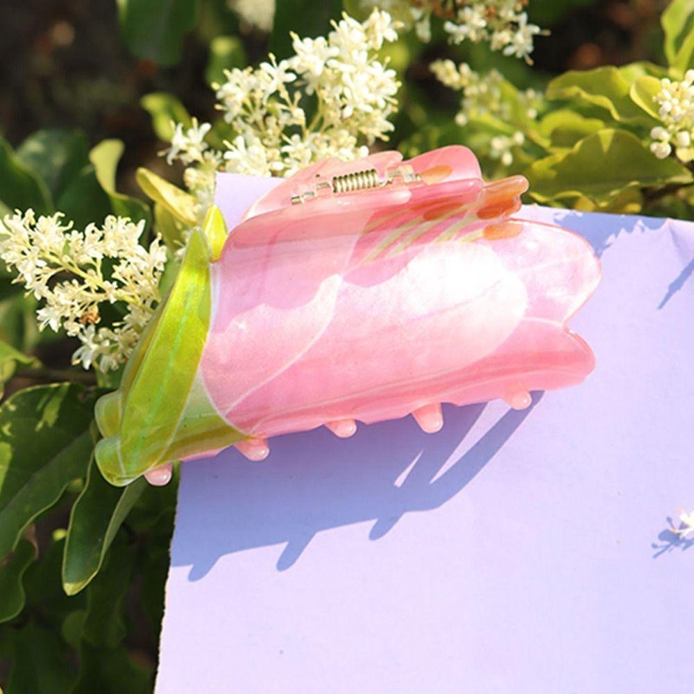 Clip Candy Color Flower Hair Clip Female Hair Accessories Plastic Hair Claw Korean Style Headwear
