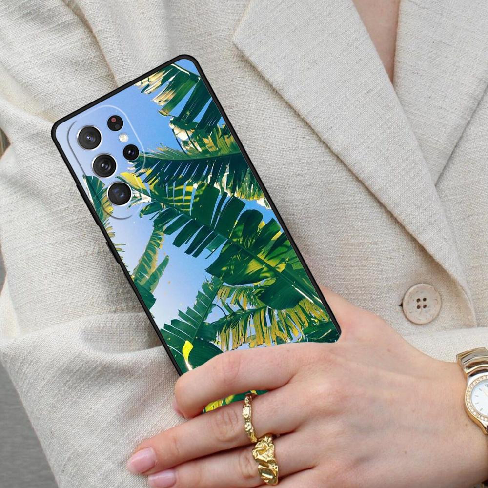 Tropical Palm Tree Banana Leaf Cell Phone Case for Samsung Galaxy S26 Ultra S25 S24 S23 S22 S21 S20 Note10 Cover