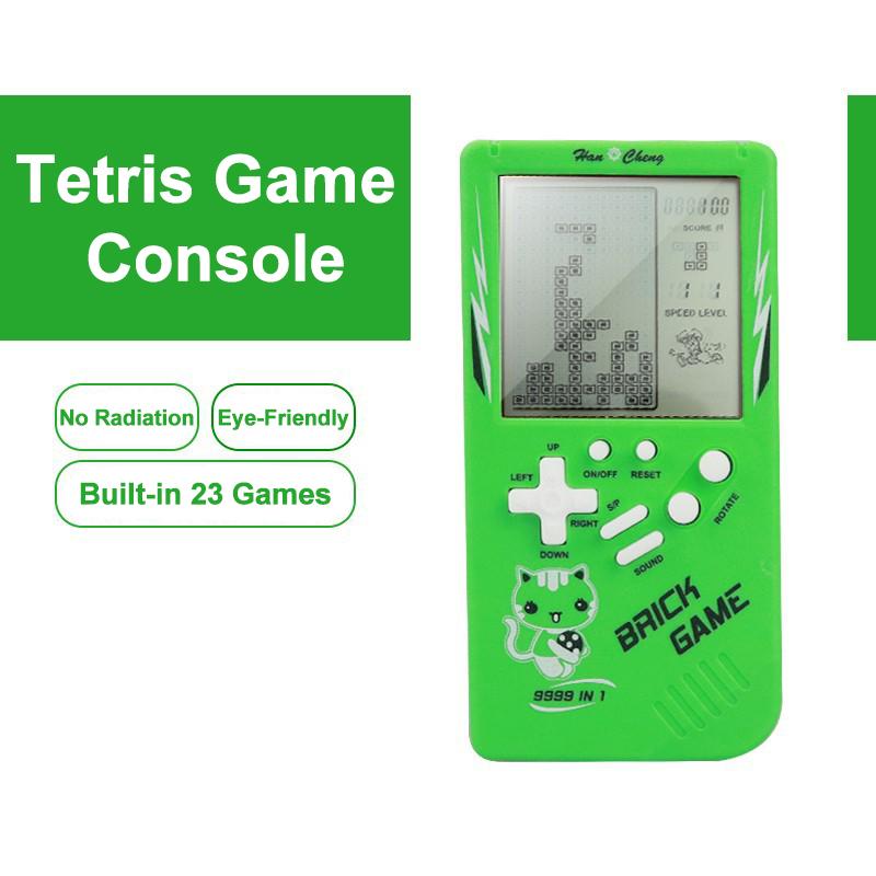 Игровая консоль Retro Tetris Handheld с большим экраном для детей - Классическая электронная игрушка в стиле ретро 80-х/90-х годов
