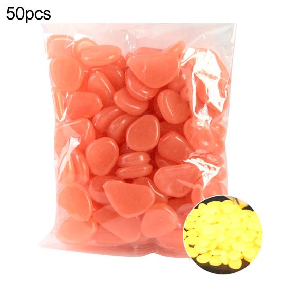 50Pcs Cobblestone Irregular Shape Eco-friendly Aquarium Decor Luminous Craft Glow Pebbles for Potting