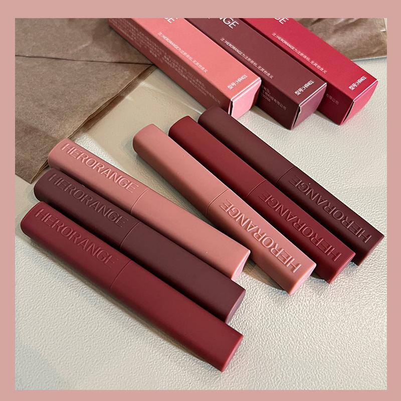 HER ORANGE~Saturated Velvet Mist Matte Fine Tube Lipstick Matte Velvet Positive Red Lipstick