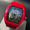 Б/У Новые Часы Richard Mille Типа Кварцевые Часы-Посвящение Резиновый Бочкообразный Красный Красный Люкс Люкс Спортивные