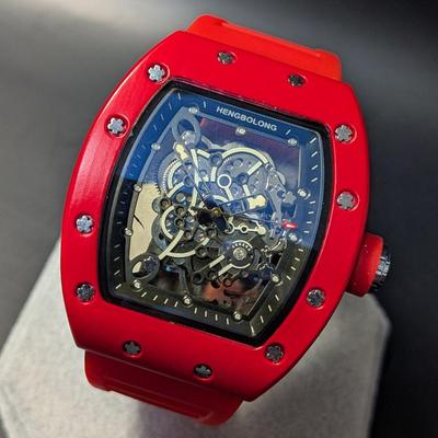 Б/У Новые Часы Richard Mille Типа Кварцевые Часы-Посвящение Резиновый Бочкообразный Красный Красный Люкс Люкс Спортивные